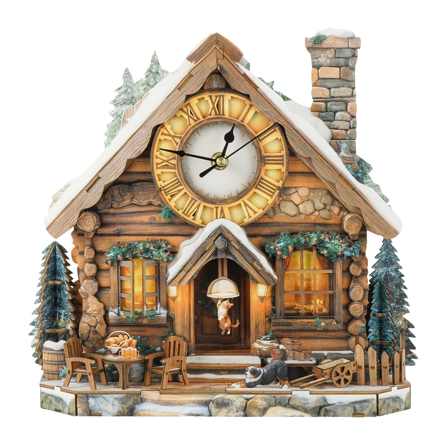 Cutywood 3D Wooden Puzzles for Adults Clock-Wooden House Design Model Kit-Mechanical DIY Pendulum Clock with Roman Numerals-Desk Home Office Decor Personalized Gift for DIY Lovers