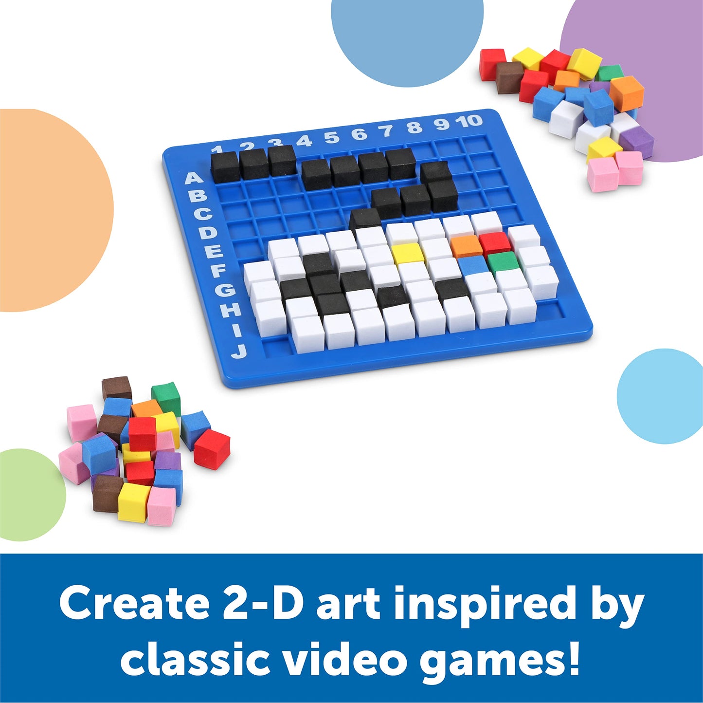 Learning Resources STEM Explorers Pixel Art Challenge - Science Kits & STEM Activities for Kids, Pattern Blocks, Fine Motor Skills, Math Manipulatives, Sorting and Counting, Gifts for Boys and Girls