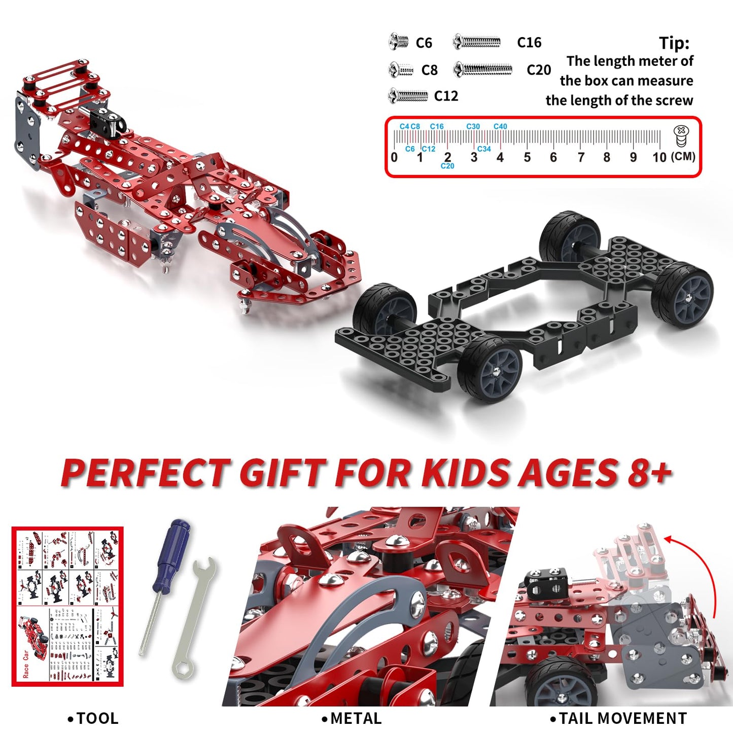 Lucky Doug Building Kit Model Car Set - STEM Project Building Toys for Kids Ages 8-12, Assembly Building Vehicle for Boys 8 9 10 11 Years Old