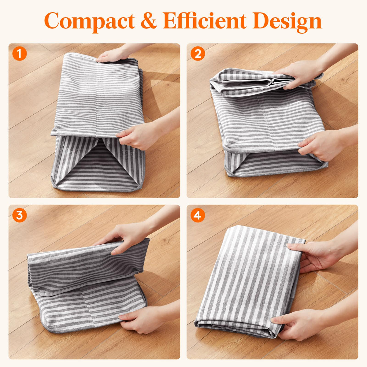 125L Large Collapsible Laundry Basket with Extended Handles