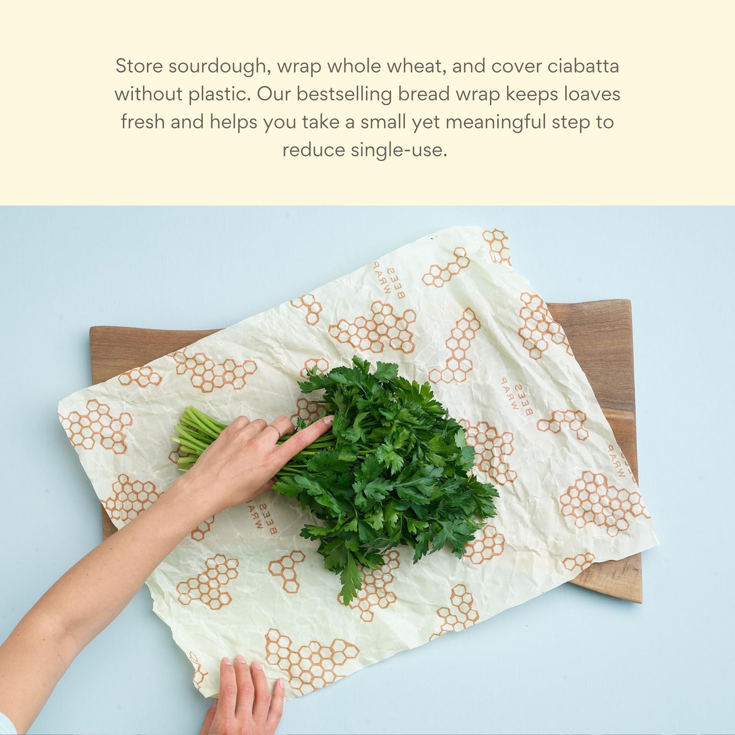 Bee's Wrap Beeswax Wraps for Bread - 2 Pack Beeswax Bread Wrap for Sourdough & Bread Storage - Plastic Free Made in USA Reusable Natural Food Wrap - & Honeycomb