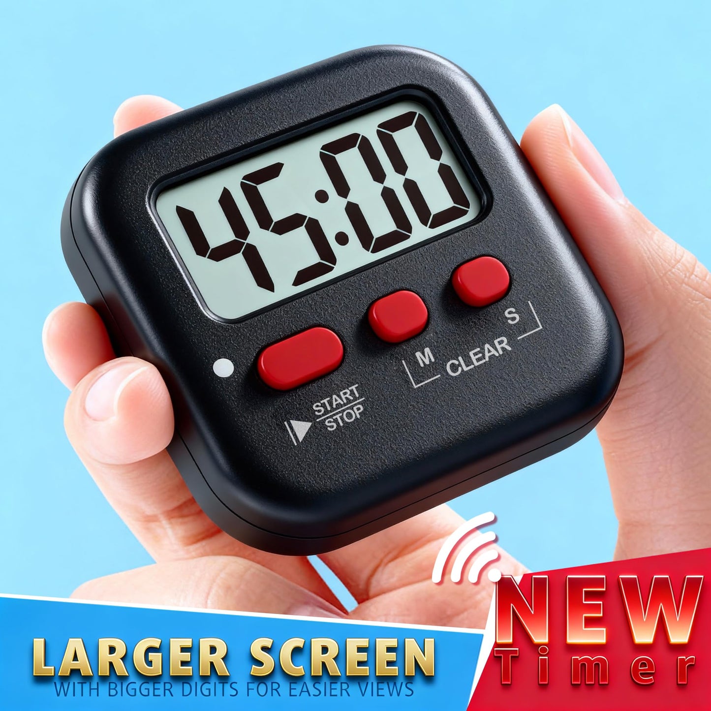 Antonki 2 Pack Digital Timer for Kids, Magnetic Countdown Kitchen Timers for Cooking, Egg, Classroom, Teacher, Exercise, Study, Oven - Battery Included