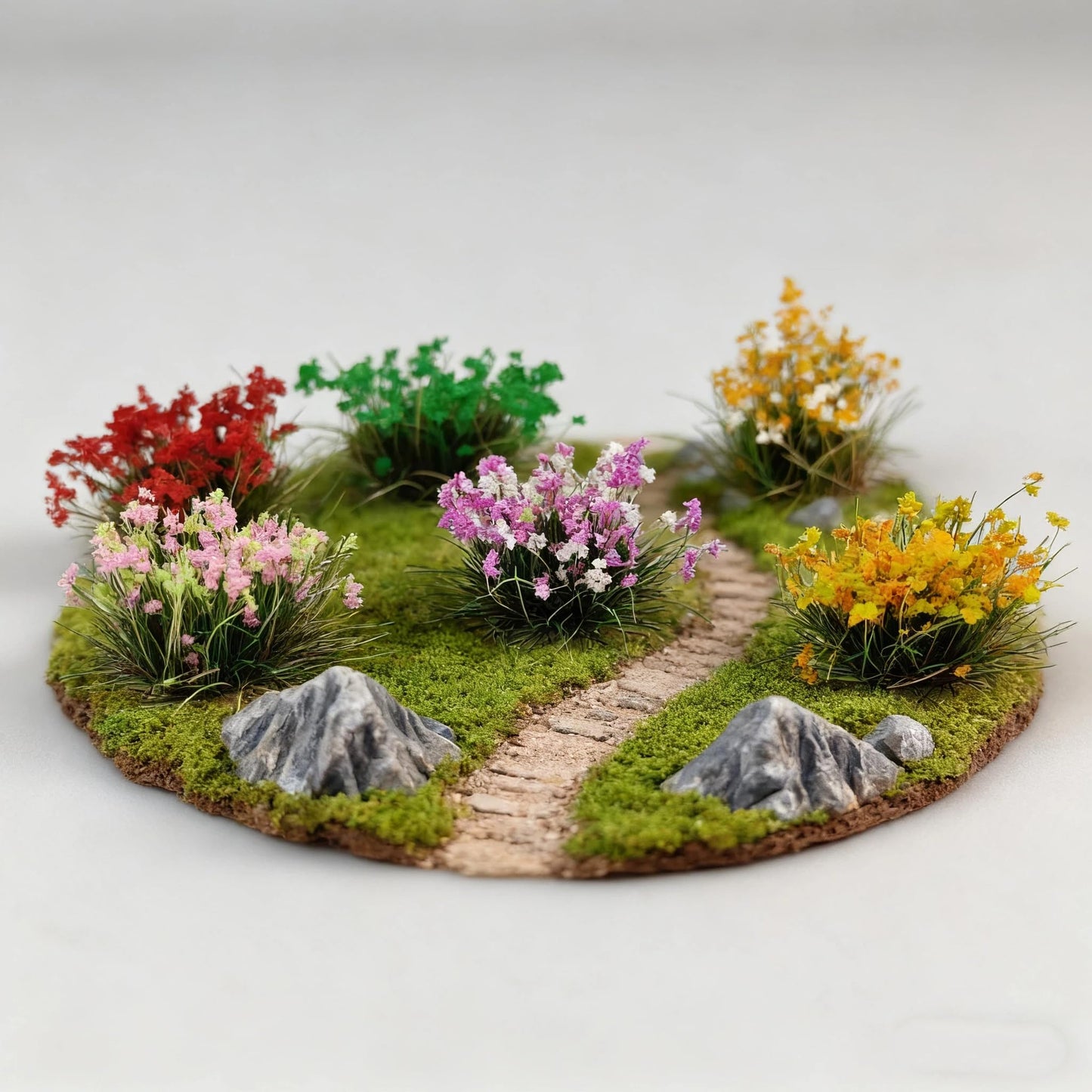 gdeplok 90 Pcs Miniature Flower Clusters Static Grass Clusters, for DIY Model Railway Scenery Train Landscape & War Game Terrain Layouts (B)