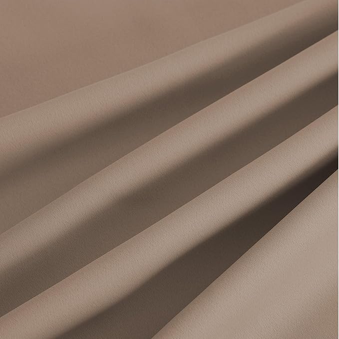 NICETOWN Room Darkening Draperies Curtains Panels, 2 Panels Cappuccino W52 x L84