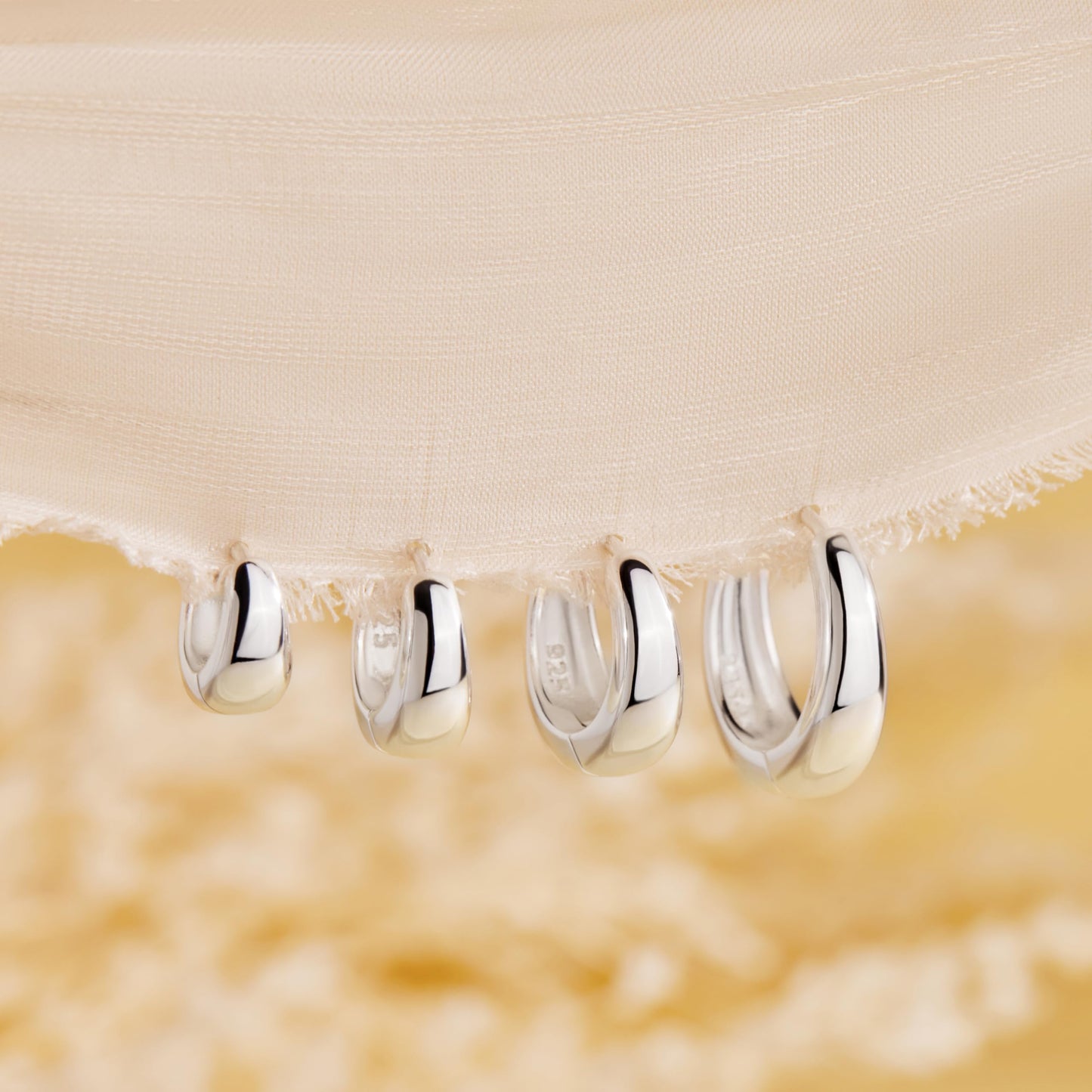 Silver Chunky Huggie Hoop Earrings Set for Women Men Silver Stack Cartilage Earrings Sets for Multiple Piercing Lightweight Mini Thin Cute Dainty Trendy Clip On Jewelry Gifts