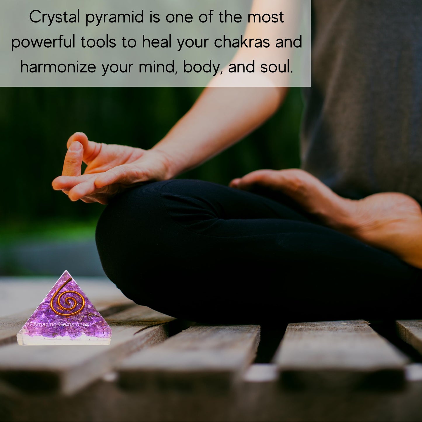 Amazing Gemstone Amethyst Onyx Orgone Pyramid - 30mm Small Orgonite Pyramids with Crystals and Healing Stones - Authentic Organite Gifts