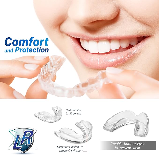 Moldable Mouthguards Pack of 6 in 3 Sizes, Custom Fit Dental Guards for Teeth Grinding, Clenching & Protection, Ideal for Night and Day Use