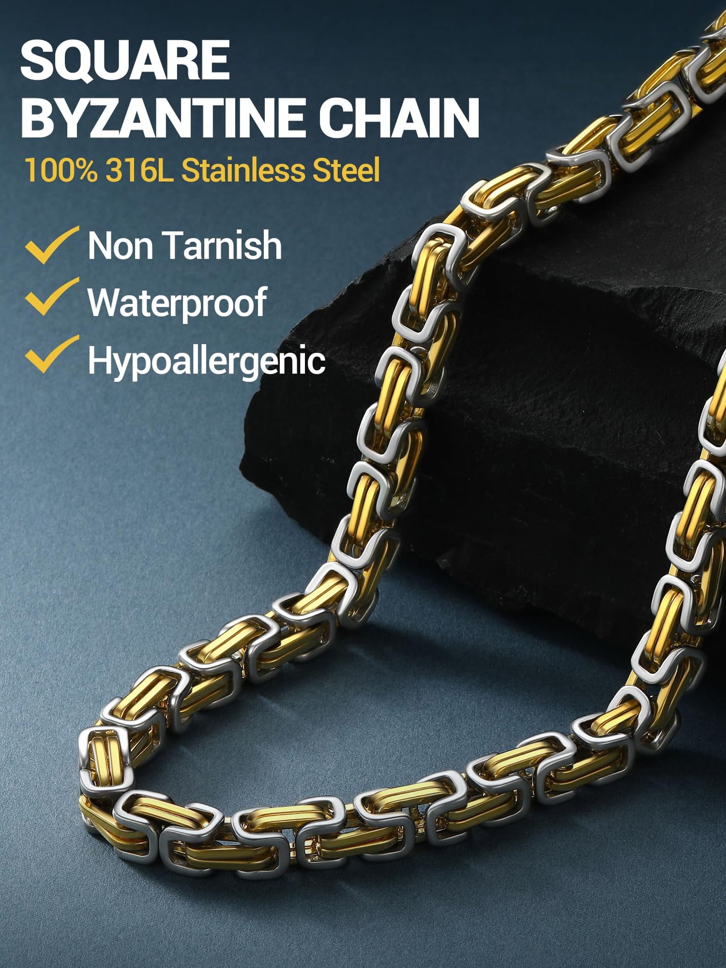 PROSTEEL Stainless Steel Chain Necklace For Men Mens 8mm Thick Neck Chain