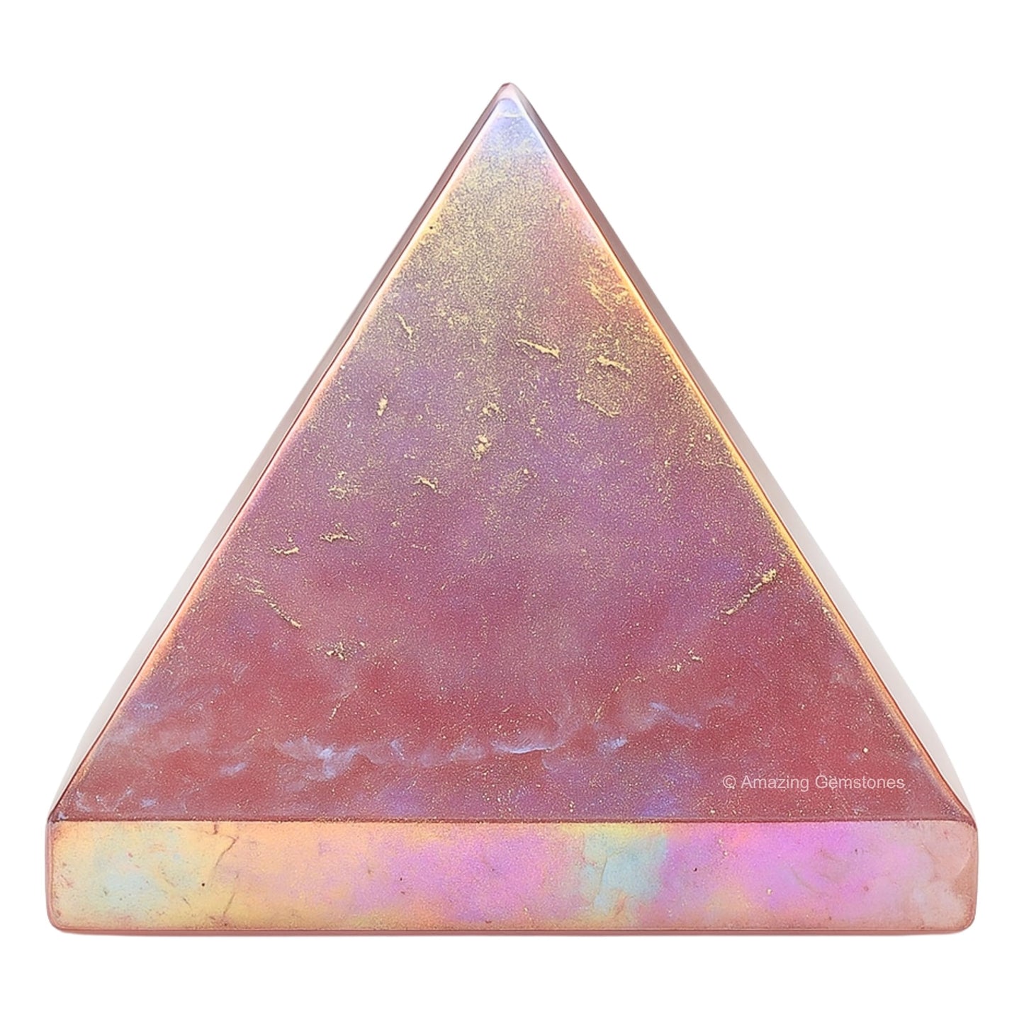 Amazing Gemstone Angel Aura Quartz Pyramid Crystal Healing Stones - 2" Great Pyramid Figurine of Natural Stone Pyramid for Meditation, Reiki, Chakra Balancing and Crystal Pyramids Grid