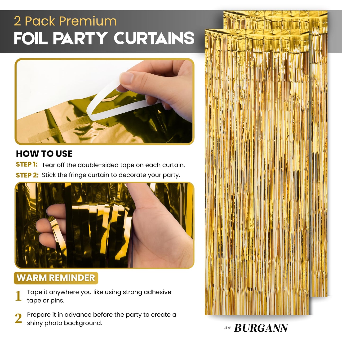 BURGANN Gold Birthday Party Decorations Set, White Silver Gold Balloon Garland Kit with Banner, Crown, Champagne Bottle, Foil Backdrop