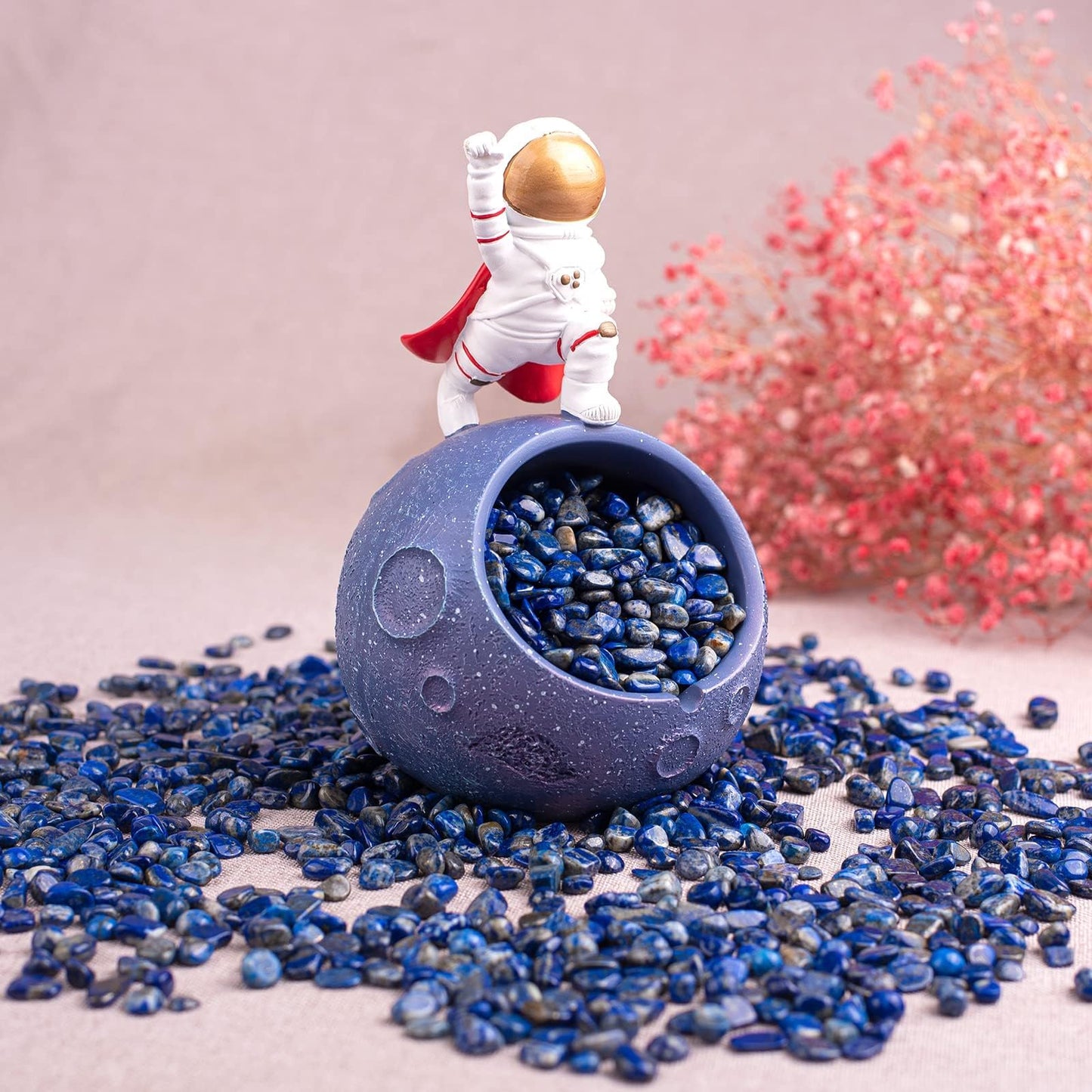 SigMntun Polished Lapis Lazuli Crystal Chips 200 Pcs - 0.3" 10 oz Small Tumbled Stone Chips Crushed Sea Glass Stones Healing Reiki Crystal Home Decoration Indoor Fountain