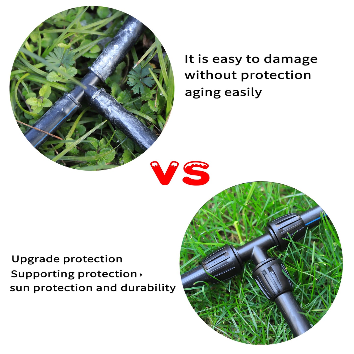 16 Pcs 1/2 inch Tubing Irrigation Fittings Kit, For (1/2" ID x0.6-0.63" OD) 16mm Drip Tubing Barbed Locked Nuts Connectors 2 Ends,2 Elbows,2 Switch Valves,2 US Standard Adapters,4 Tees 4 Couplings