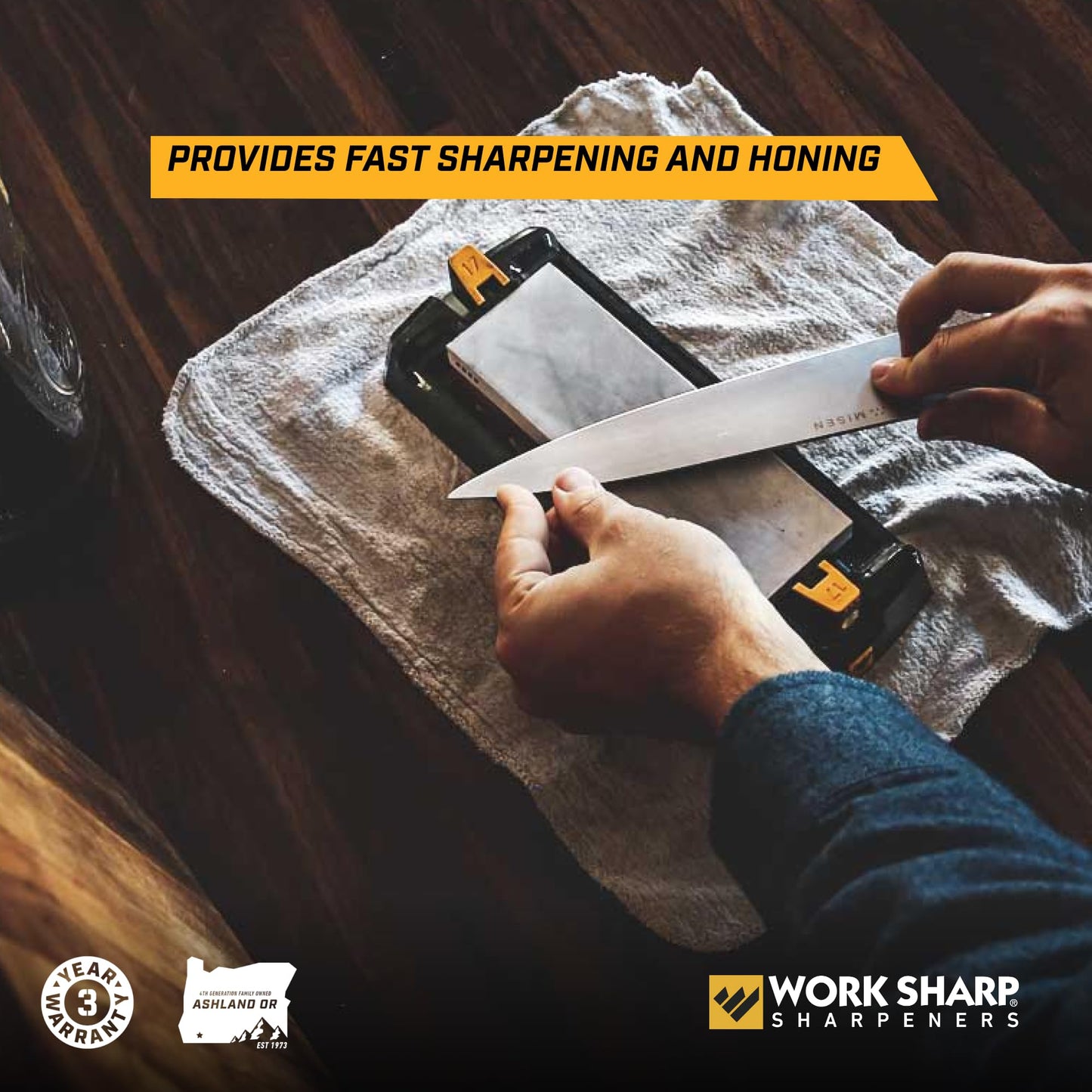 Work Sharp Benchtop Whetstone Knife Sharpener - For Knives & Edged Tools - Kitchen, Pocket, & Fillet Knives