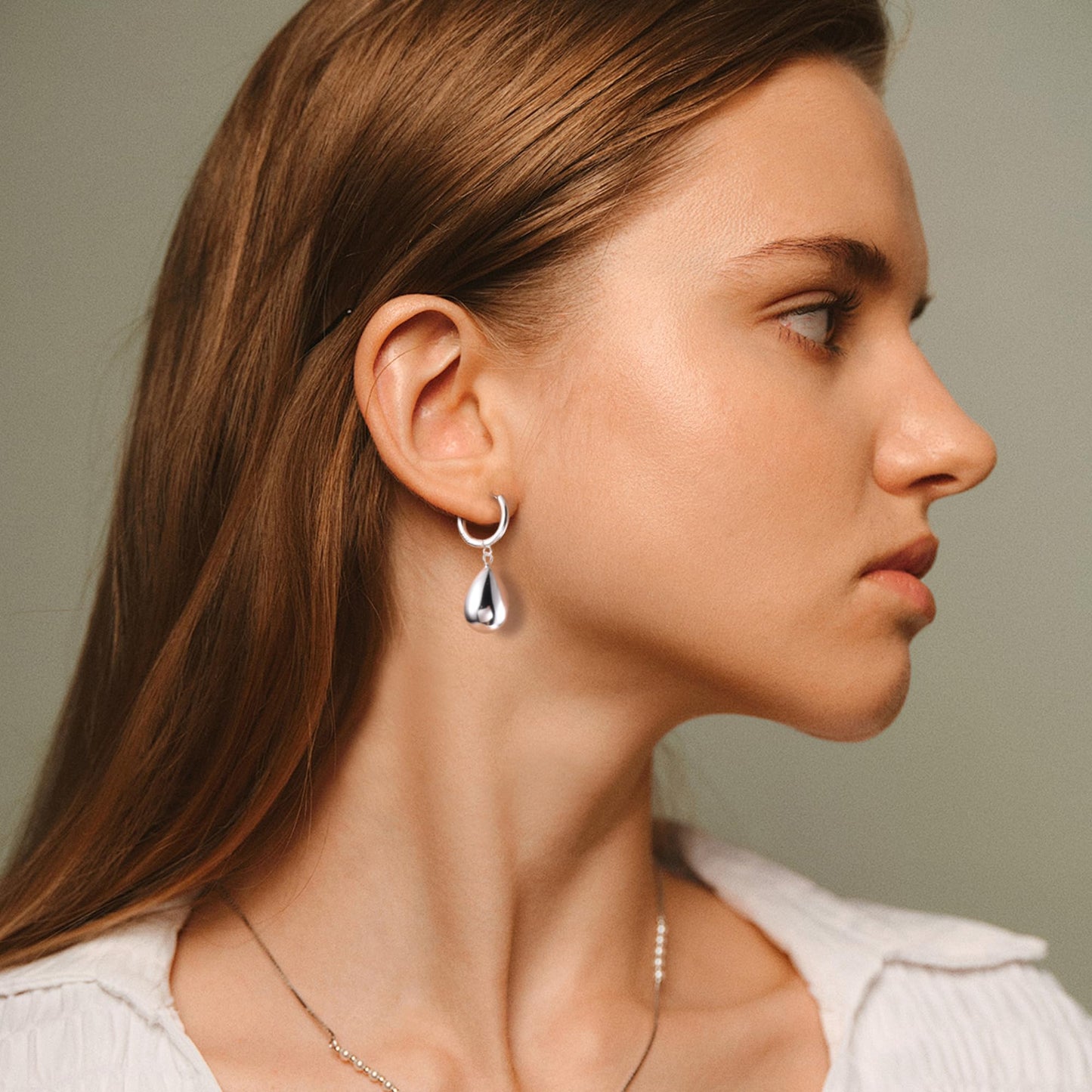 Silver Dangle Huggie Hoop Earrings for Women 925 Sterling Silver Post Teardrop Earrings Hypoallergenic Dangle Hoop Earring Silver Jewelry Gift