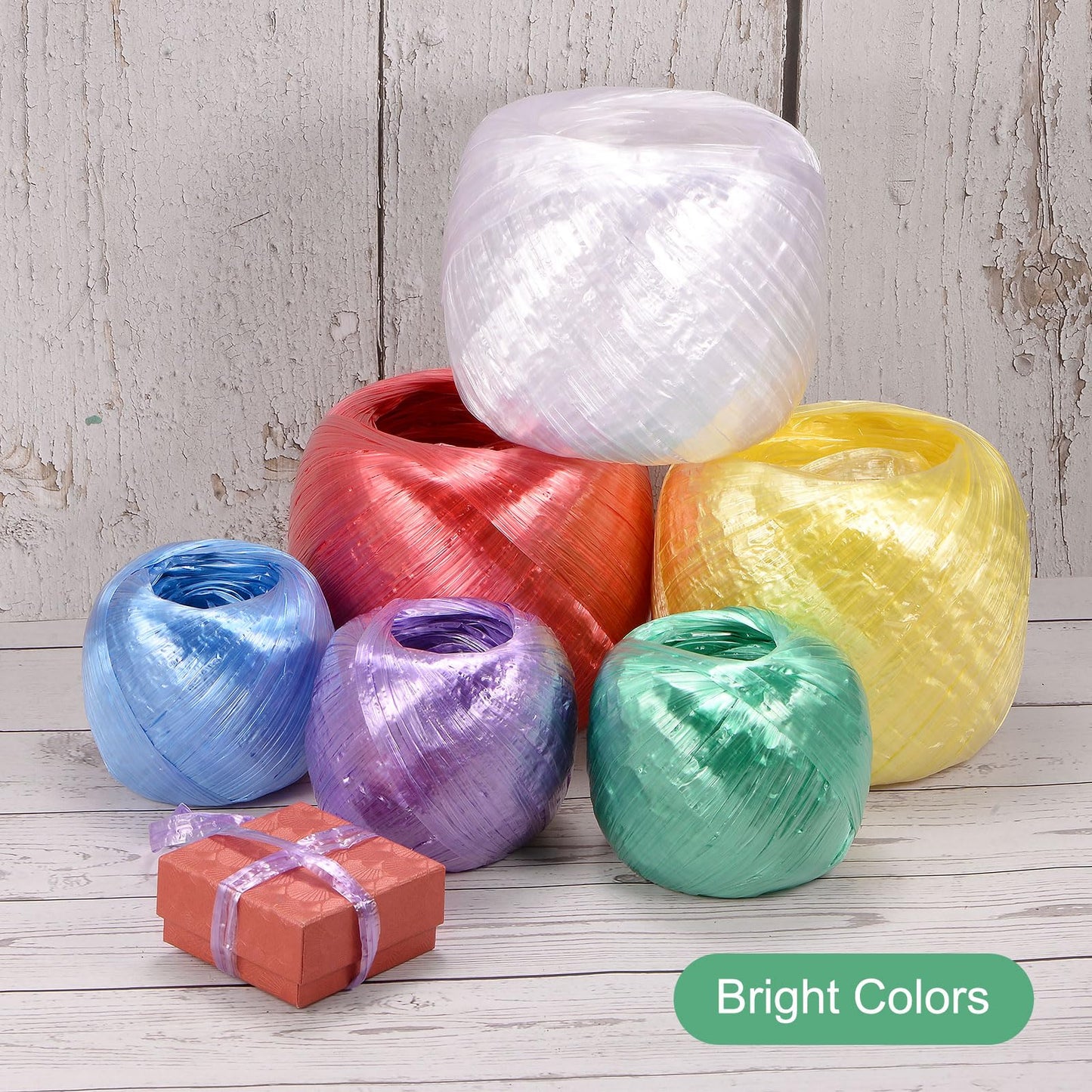 M METERXITY 2-Rolls Polyester Nylon Plastic Rope Twine, 4cm Width 110M Length Household Bundled Plastic Ropes Roll for Crafting/Gardening/Packing/Carrying [360FT/4330IN, White]