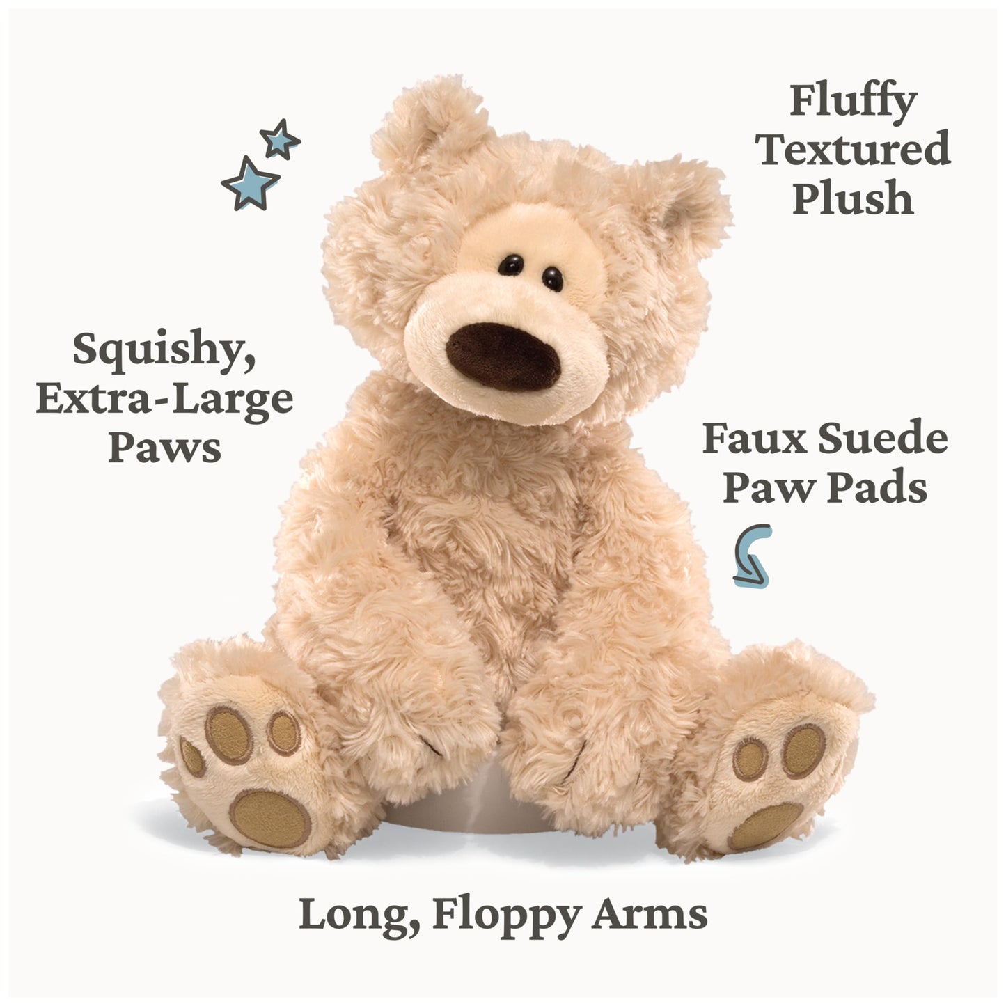 GUND Philbin Classic Teddy Bear, Premium Stuffed Animal for Ages 1 and Up, Beige, 18”