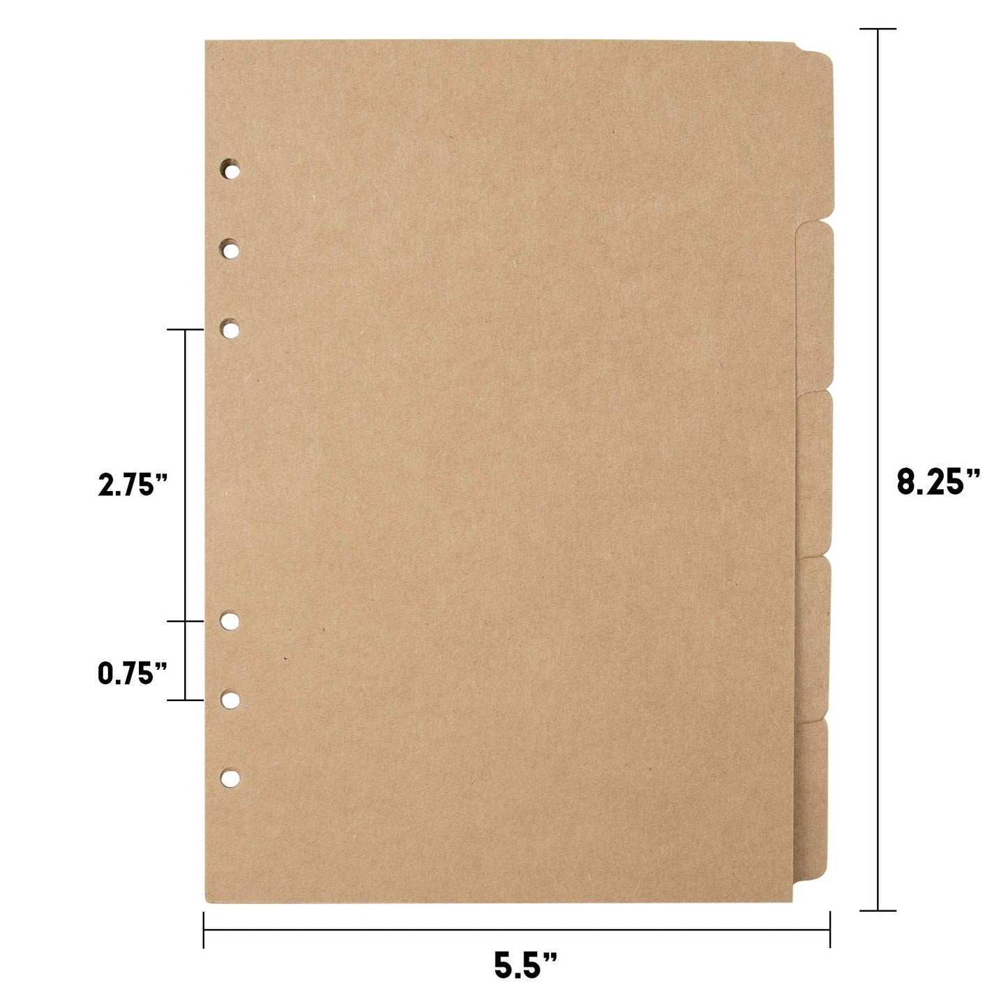 AUEAR, 3 Sets A5 Kraft Paper Divider 6 Holes Ring Index Page Tab Cards for Travel Diary Binder Notebooks Journal Plan