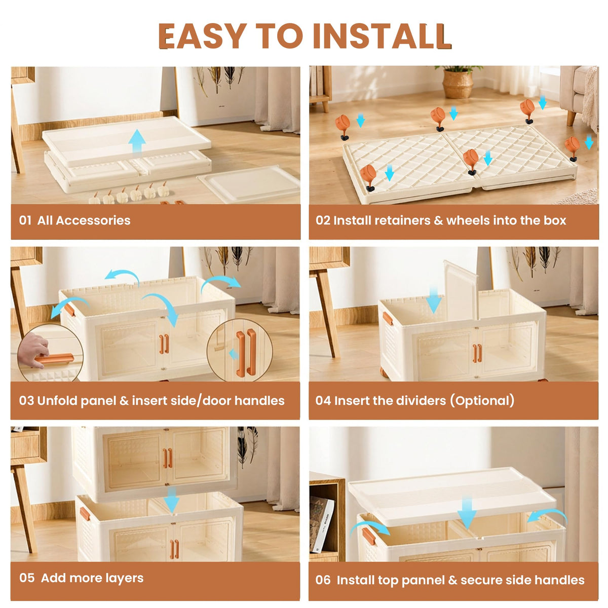 752QT 188GAL Large Collapsible Closet Organizer (4 Count)