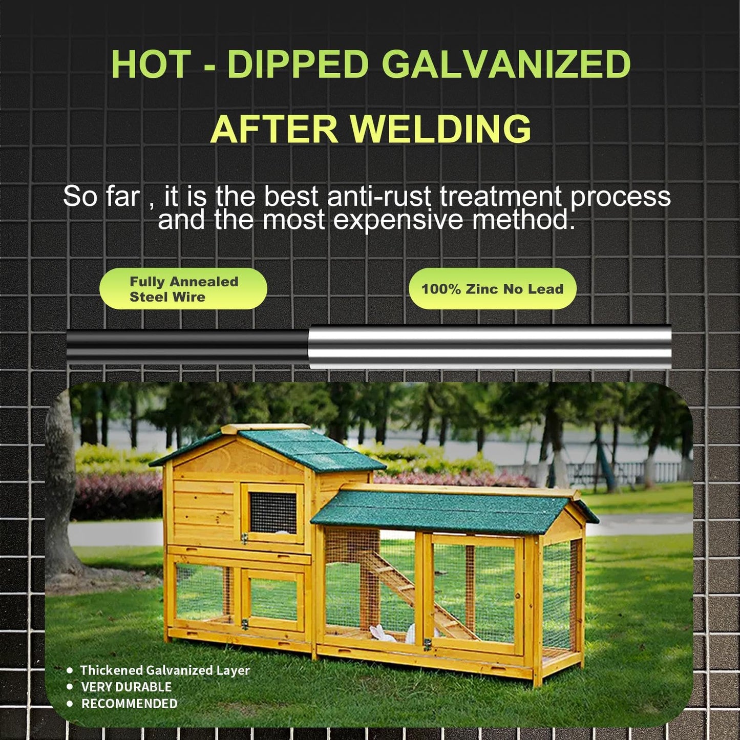 Hardware Cloth 12'' x 10' 1/4 in Galvanized Wire Mesh Roll (23 GA) Chicken Wire Fence Roll for Chicken Pen/coop Fences, Screen mesh, Rabbit/Snake Fences, Poultry enclosures, Handicraft Ma