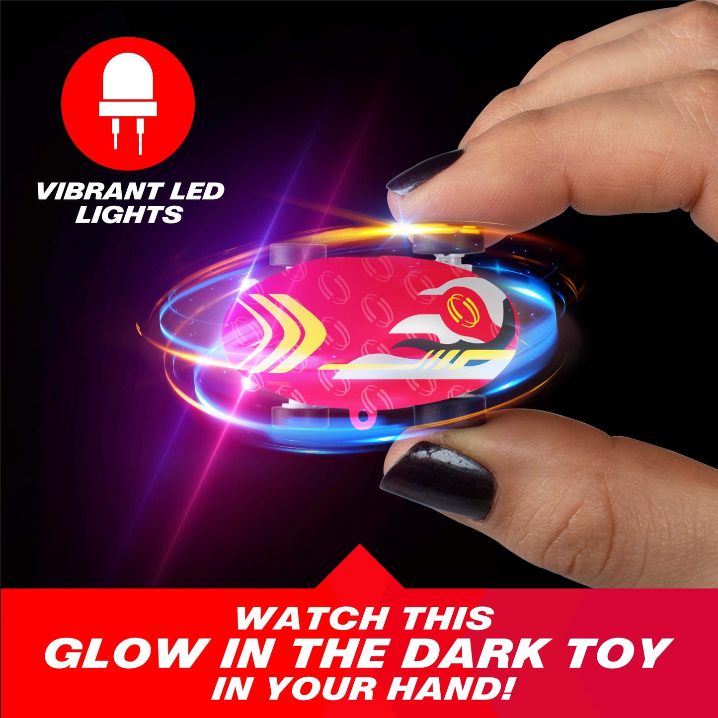 USA Toyz Whipz Duo Micro Racers Toy Cars for Kids - 2pk Mini Keychain, Glow in The Dark LED Fast Pocket Racers Fidget Toys, 2 Mini Cars with 2 Racing Stunt Balls, 2 Clips, and 2 USB Chargers