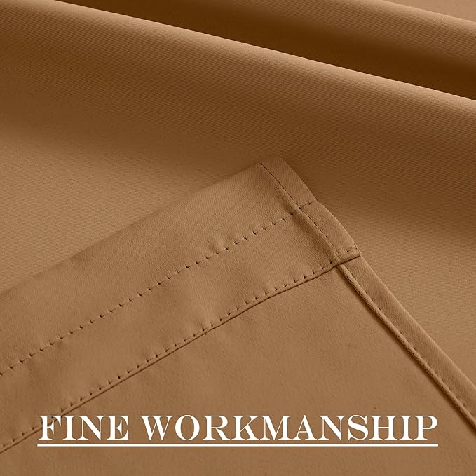 NICETOWN Door Curtain for French Door - Thermal Insulated Room Darkening Doorway Curtain, Rod Pocket Noise Reducing Single Panel, 42 x 80 Inches, 1 Panel, Gold Brown