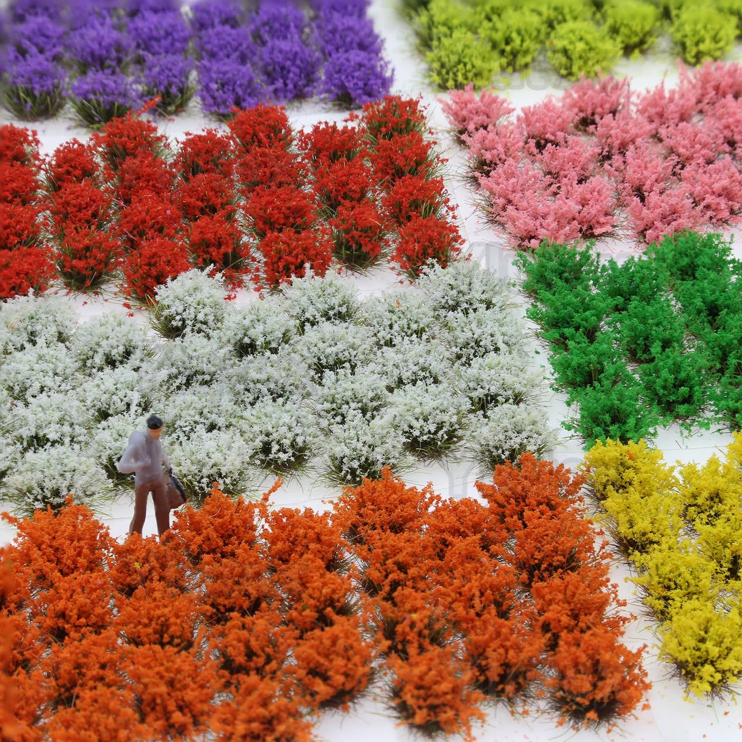 Ylutex 291-Piece 8mm Tall Diorama-Flowers-Grass Point Leaf Miniature Static-Grass for Model-Train-Scener Wargaming-Terrain ，Dioramas & DIY Crafts