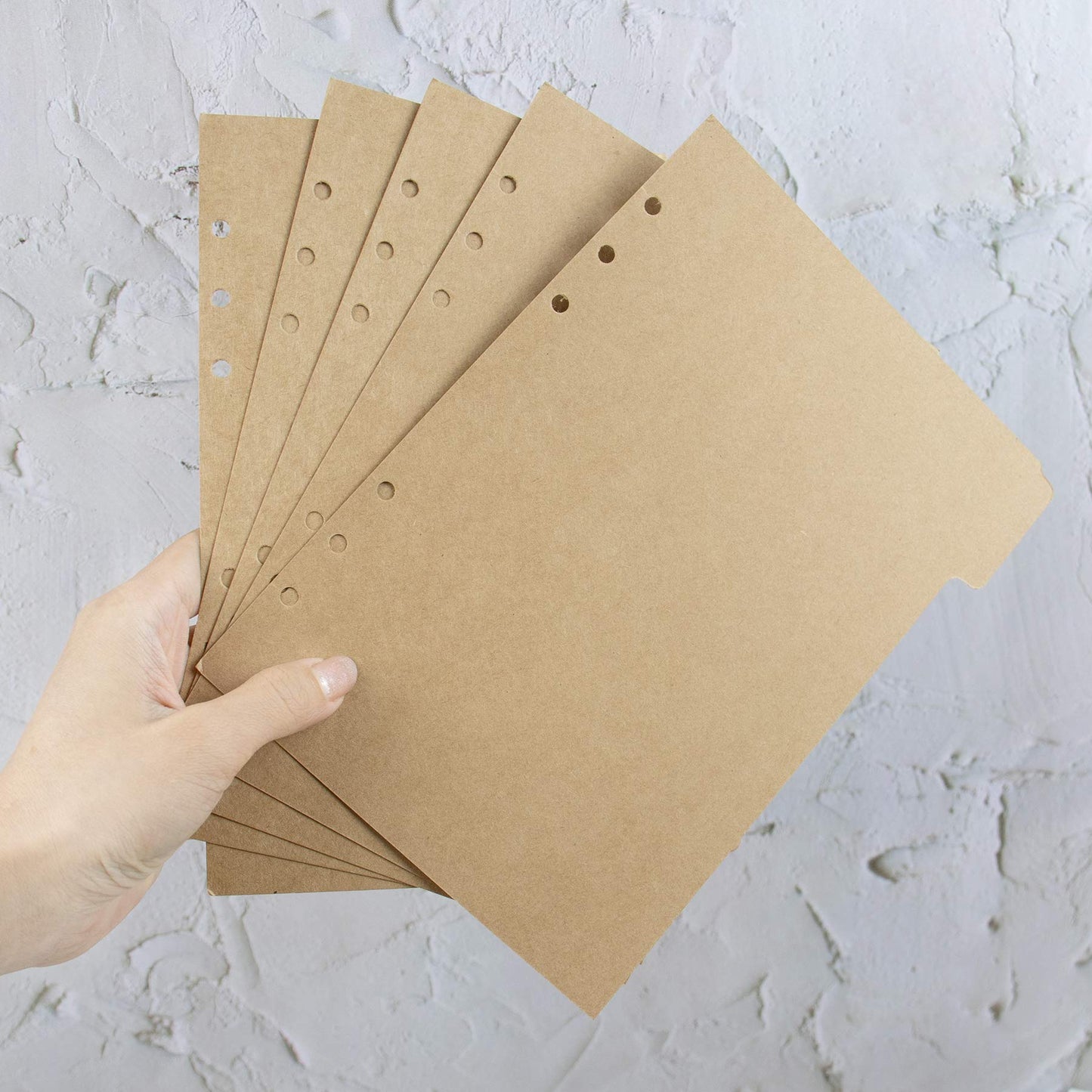 AUEAR, 3 Sets A5 Kraft Paper Divider 6 Holes Ring Index Page Tab Cards for Travel Diary Binder Notebooks Journal Plan