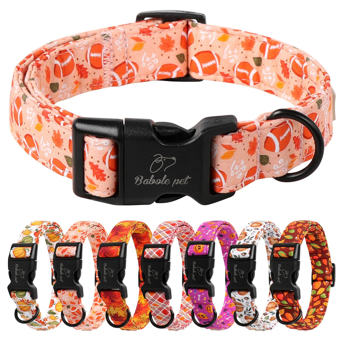 Babole Pet Nylon Dog Collar - Adjustable Rose Red Soft Webbing Dog Collars for Small Medium Large Dogs Boy Girl Puppy Collar with Safety Metal Buckle M