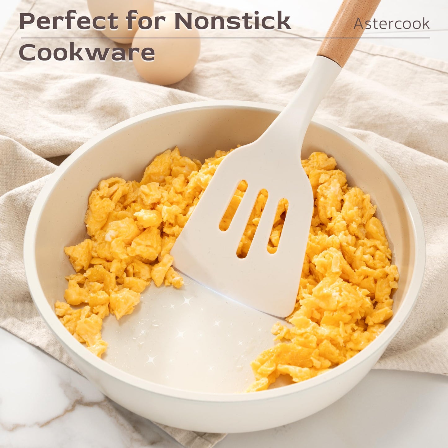 Astercook Kitchen Utensils set, 39 PCS Silicone Cooking Utensils Set with Wooden Handle, 446°F Heat Resistant Food Grade Utensil Sets, BPA Free Kitchen Gadgets Tools Set for Mothers Day Gifts