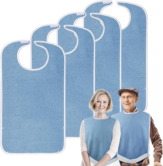 Pozico Adult Bibs for Eating Women/Men/elderly Washable,Waterproof, Clothing Protectors & Adult Bibs with Debris Trap