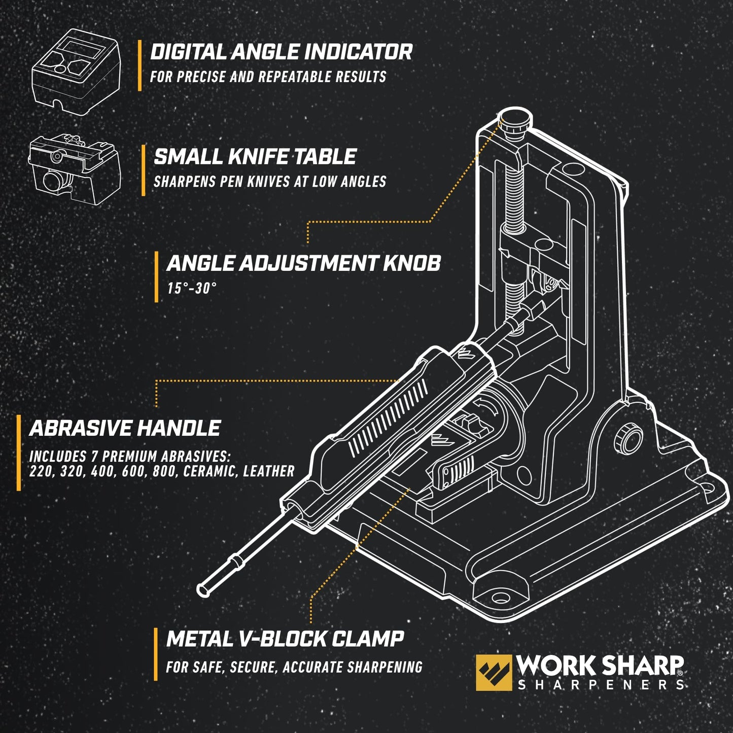 Work Sharp Professional Precision Adjust Knife Sharpener - Adjustable Knife Sharpening Kit for Pocket, Hunting, Kitchen, Serrated Knives
