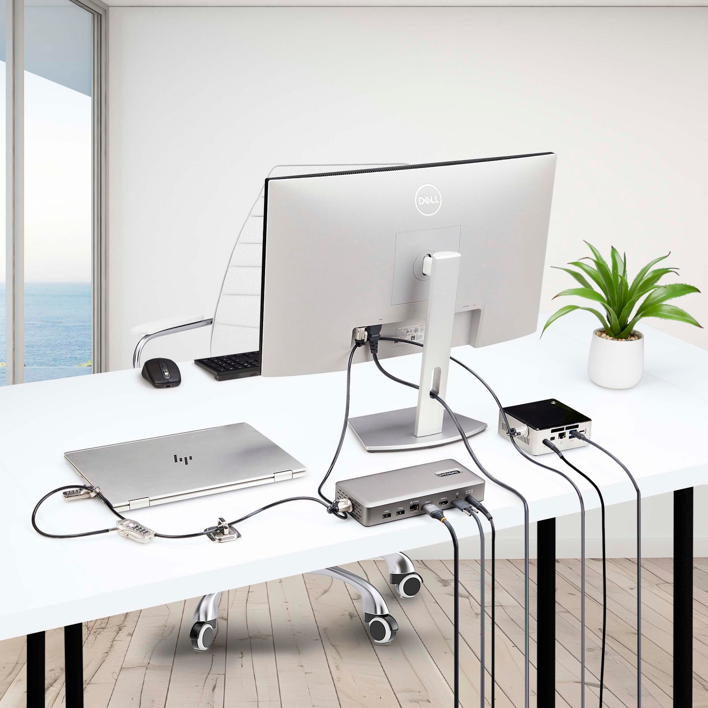 StarTech.com Laptop/Desktop & Peripheral Lock Kit, Theft-Deterring Security Lock, K-Slot, 10ft (3m) Steel Cable, 3X Devices