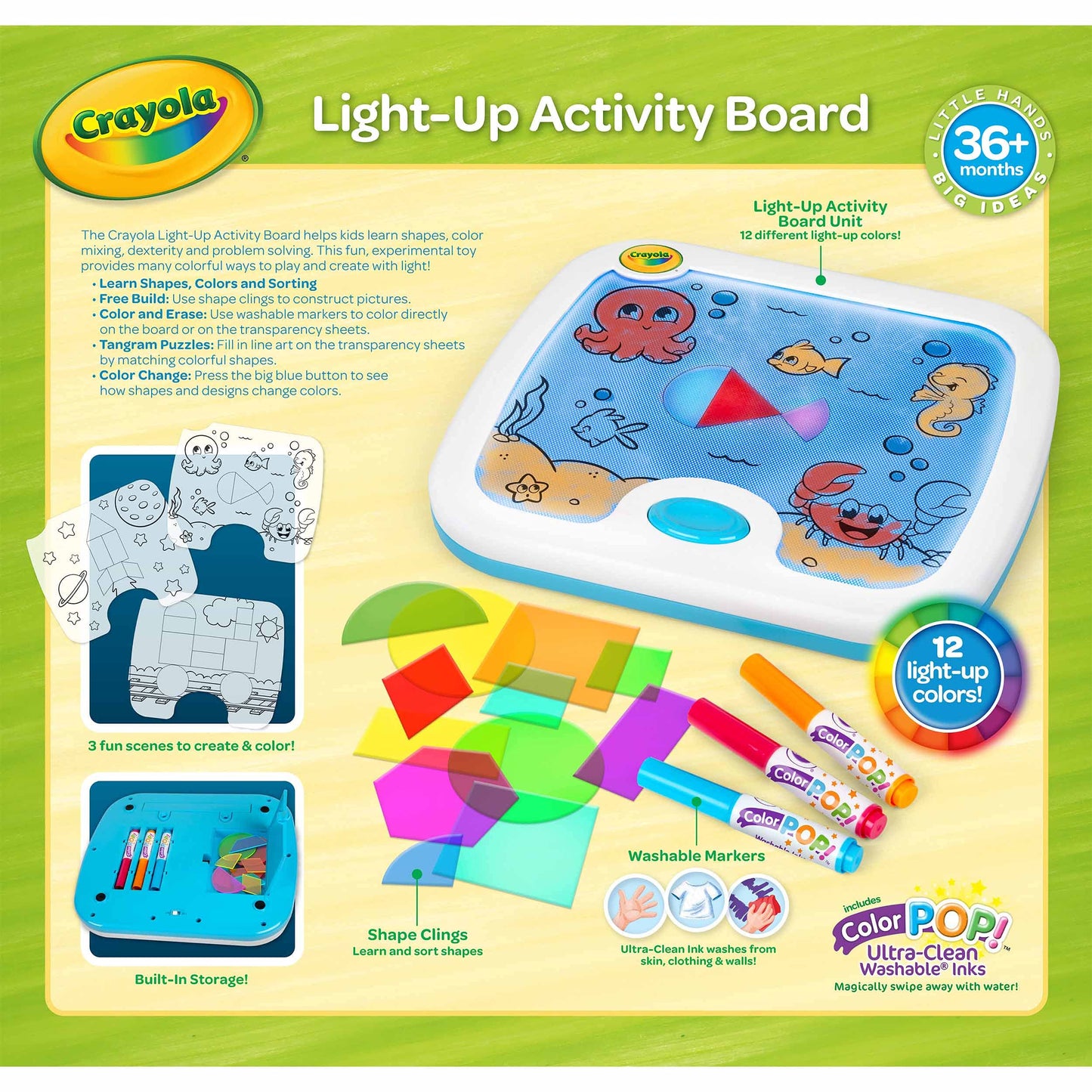 Crayola Light Up Activity Board, Sensory Toy for Toddlers & Kids, Light Box, Light Up Coloring Board, Educational Toy, Gift for Toddlers, Ages 1+