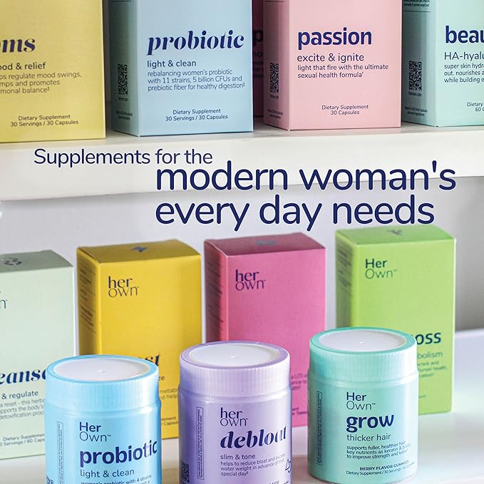 her own UTI, Helps Restore pH Balance, Supports Vaginal Flora and Balance, Promotes Urinary Health, 7 Strain Probiotic Blend, Shelf Stable, Gluten and Soy Free, Vegan, 30 Capsules, 30 Servings