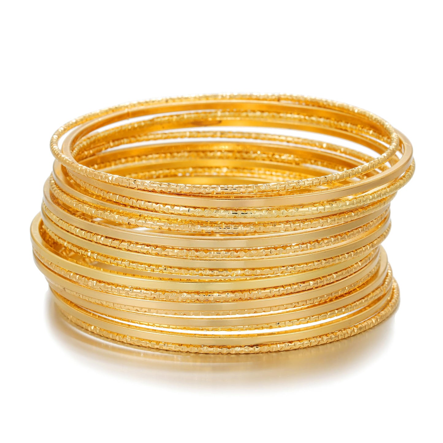 AYWFCBF Gold Bracelets for Women, 20 Pcs Boho Stackable Bangles Multi Layer Textured Chunky Bracelets Jewelry Set for Women