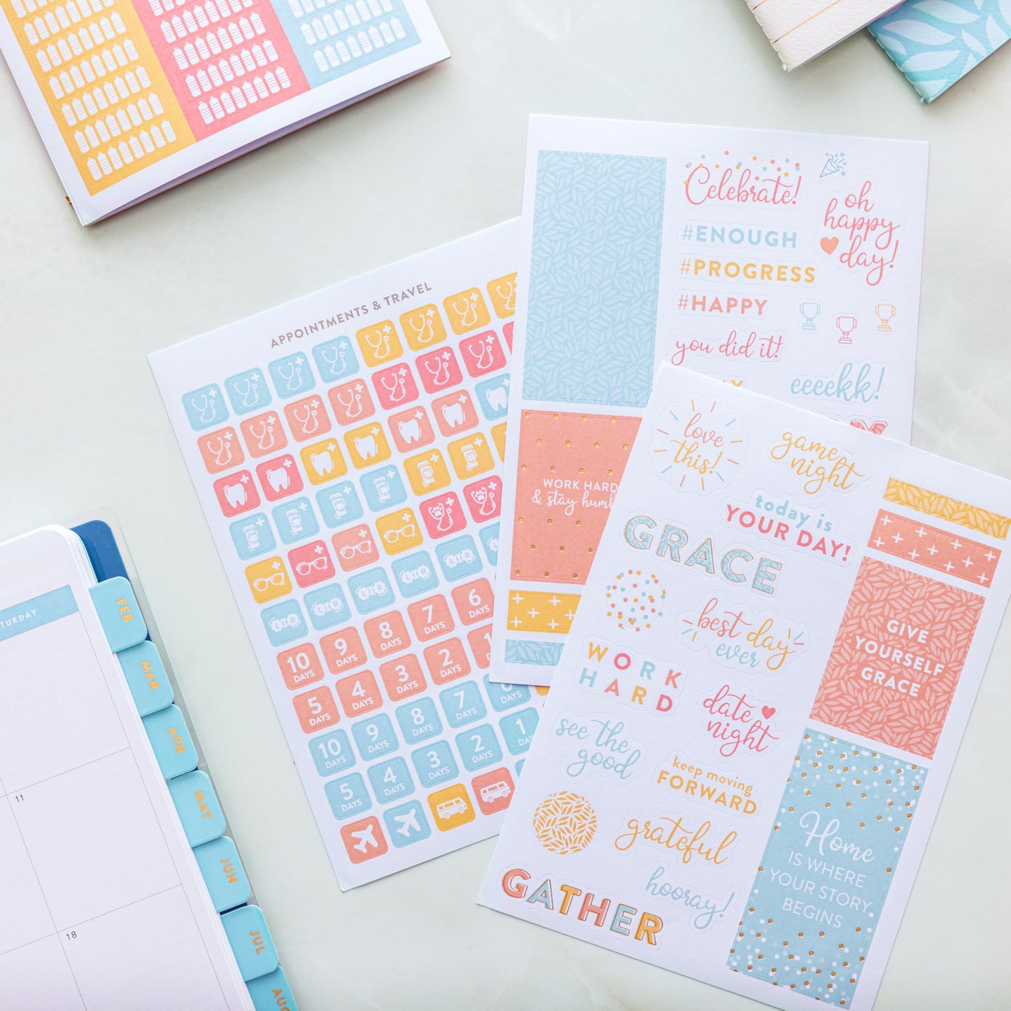 Passionate Penny Pincher Home Planner Sticker Book 1st Ed | Pack of 15 | 766 Total Stickers | Assorted Sizes | 5x7 Sheets | Gold Foil Stamping | Fun Stickers for Home Planners, Journals and More