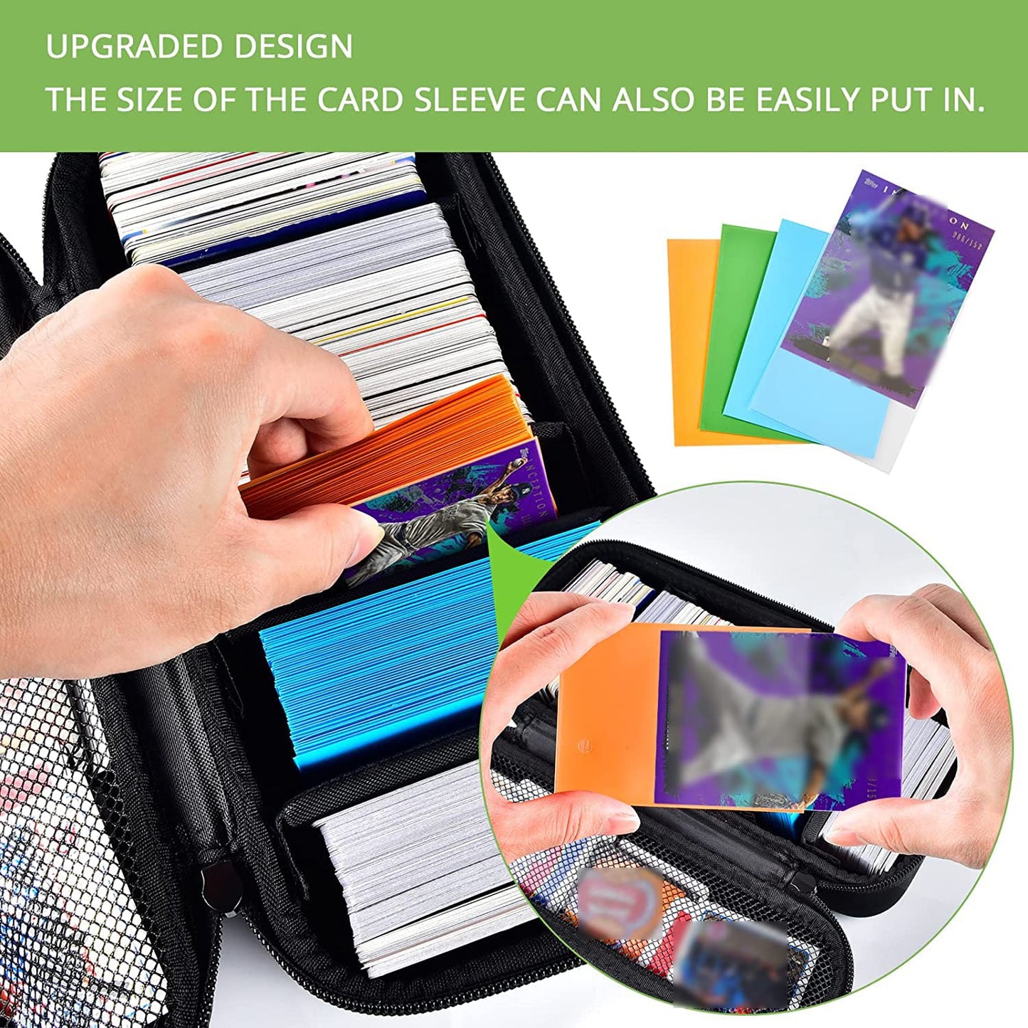 ALKOO Premium 900+ Trading Card Carrying Case - Hard Shell TCG Travel Storage Bag with Dividers & Shoulder Strap - Holds 900+ Sleeved Cards or Deck Boxes - Compatible with MTG & Sports Cards