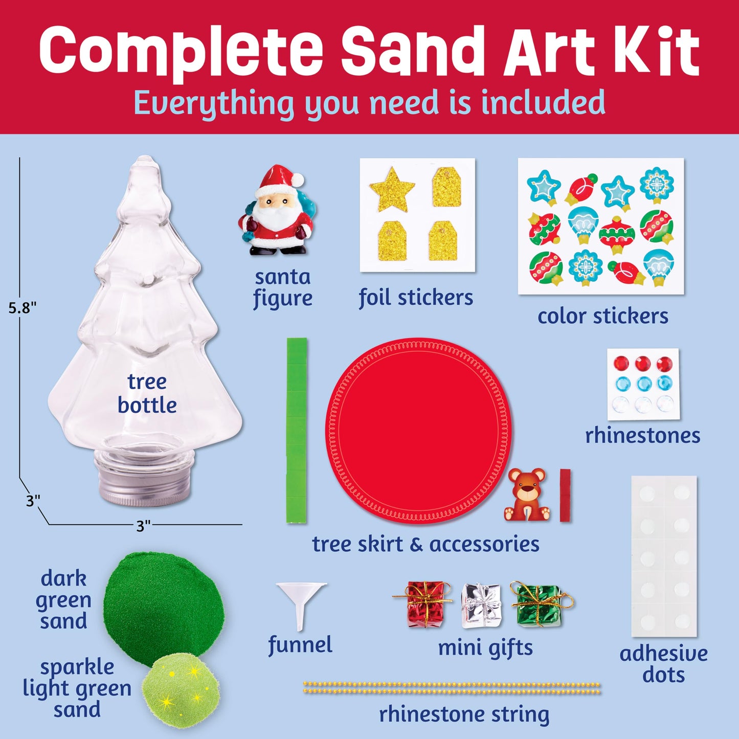 Creativity for Kids Sand Art Christmas Tree Kit | Layer, Design & Create Your Own Sparkly Tree | DIY Easter Basket Stuffer Arts & Crafts for Kids to Boost Creativity & Confidence (Ages 6+)