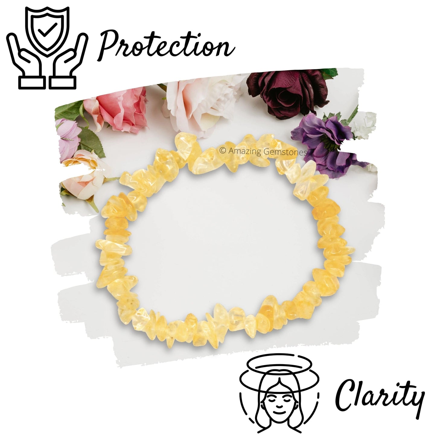 Amazing Gemstone Chips Bracelet (Citrine)