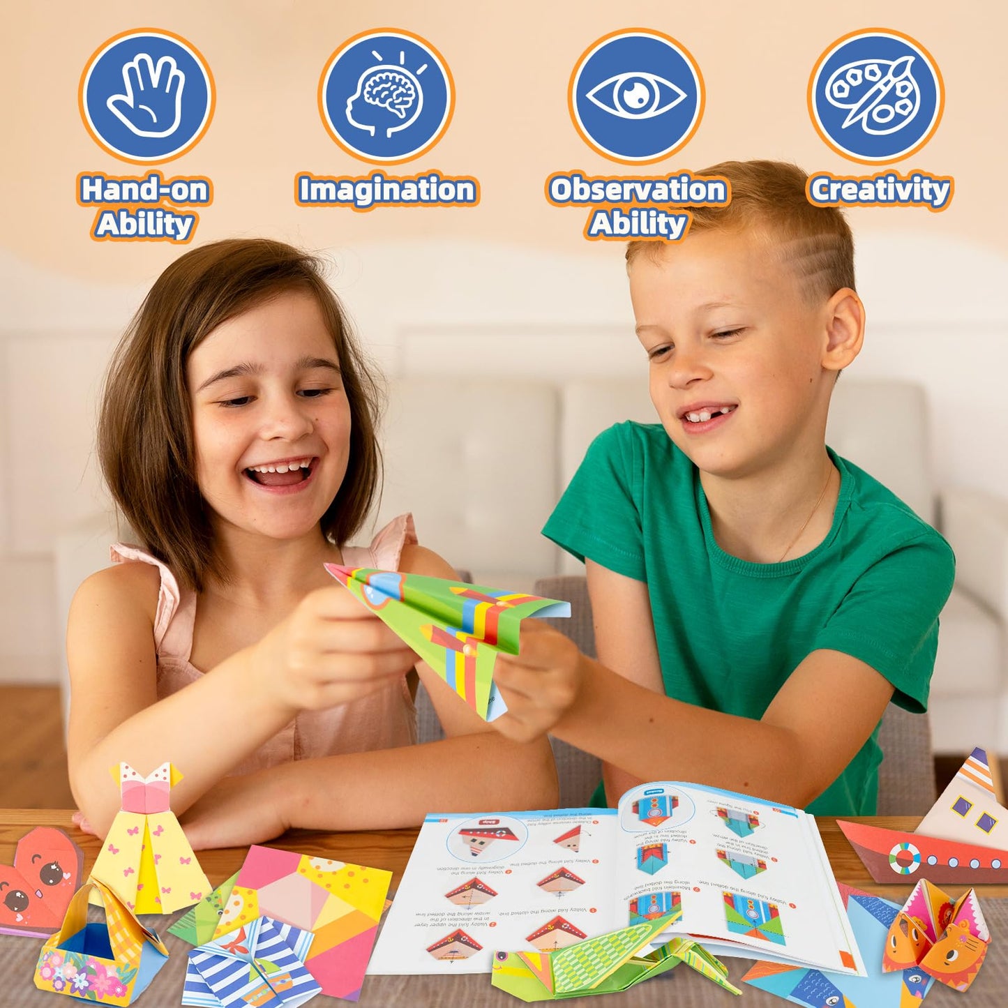 DoodleDoo Origami Paper Kit for Kids Ages 5-8 8-12,152 Sheets Origami Paper - 72 Double Sided Patterns with Instructional Book,DIY Art Craft Projects,Travel Game Activity,Gift for Boys Girls Beginners