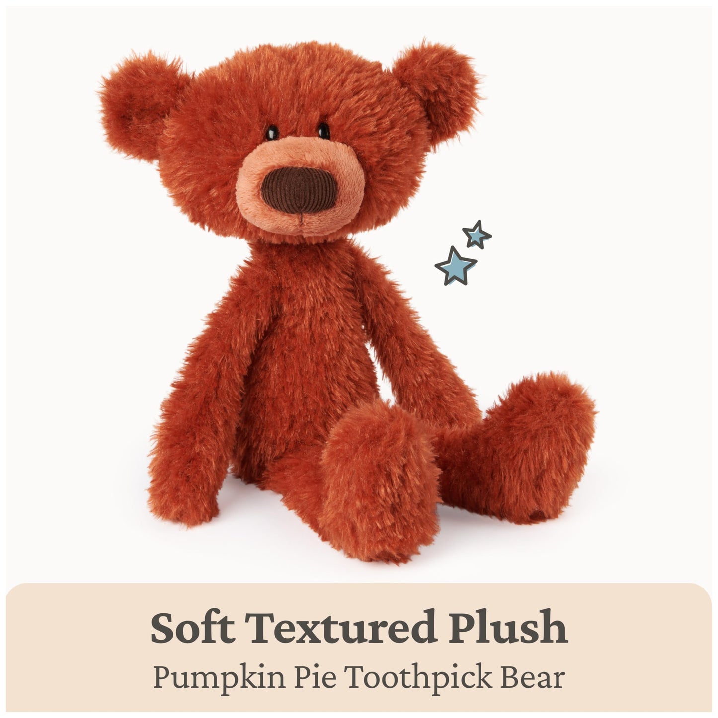 GUND Toothpick Pumpkin Pie, Teddy Bear Stuffed Animal for Ages 0 and Up, Pumpkin Orange, 15”