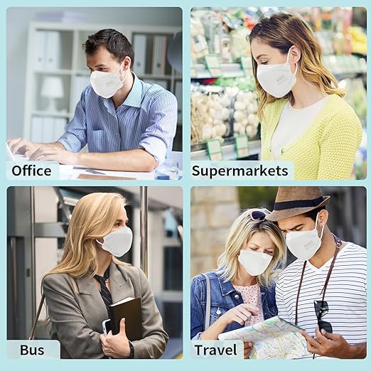 LEMENT KN95 Face Masks - 50 Pack Breathable Comfortable Disposable Masks For Adult, Filter Efficiency≥95%, Elastic Ear Loops, 5 Colors