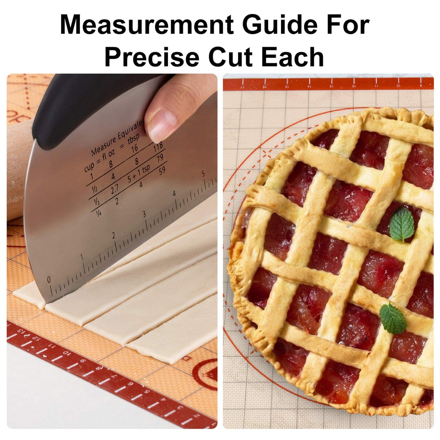 Biscuit Cutter,Pastry Cutter, Bench Scraper, Silicone Pastry Dough Baking Mat Set, Baking Tools and Accessories Kit