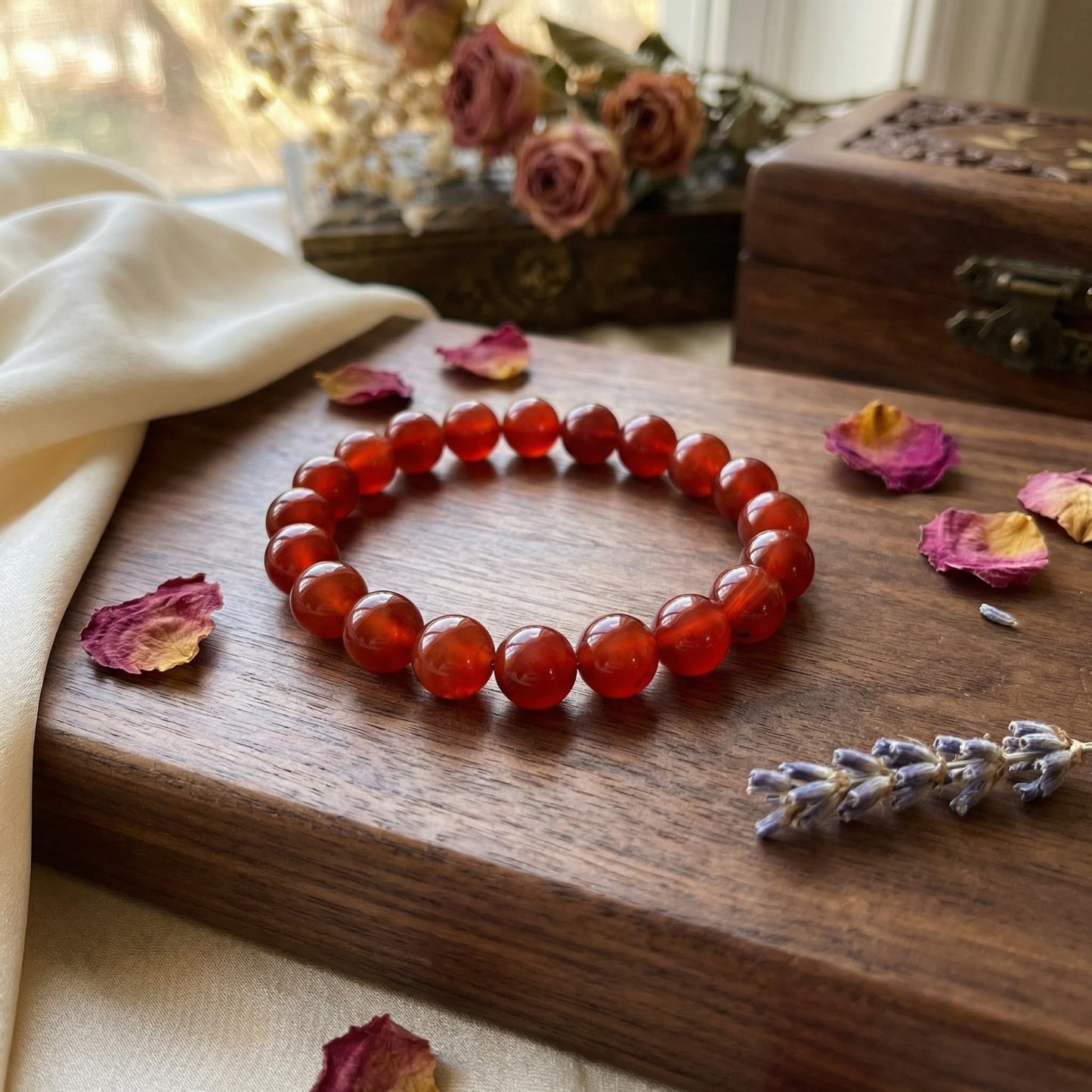 Yochus 60pcs Red Onyx Agate Beads，6mm Healing Power Natural Stone Round Loose Beads for Jewelry Making Earring Necklace DIY Crafts
