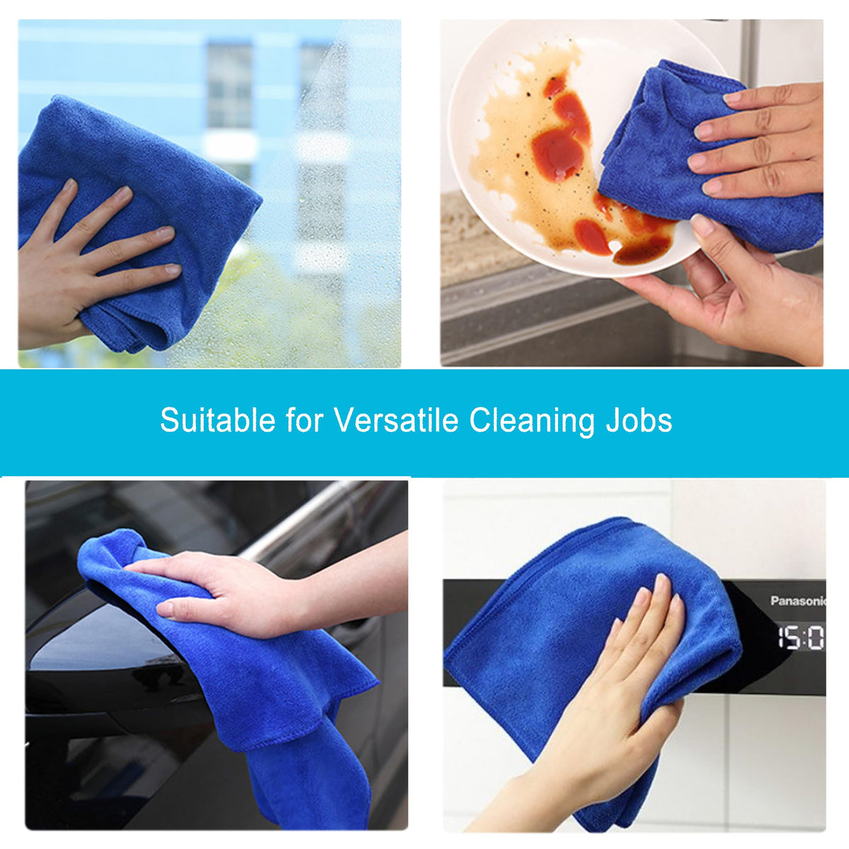 Premium Microfiber Cleaning Cloths (8 Count)