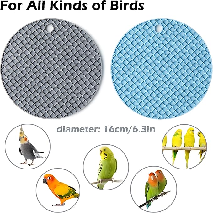 Jevnd 2Pcs Bird Foraging Toys, Slow Feeder Mats for Health, Dishwasher-Safe