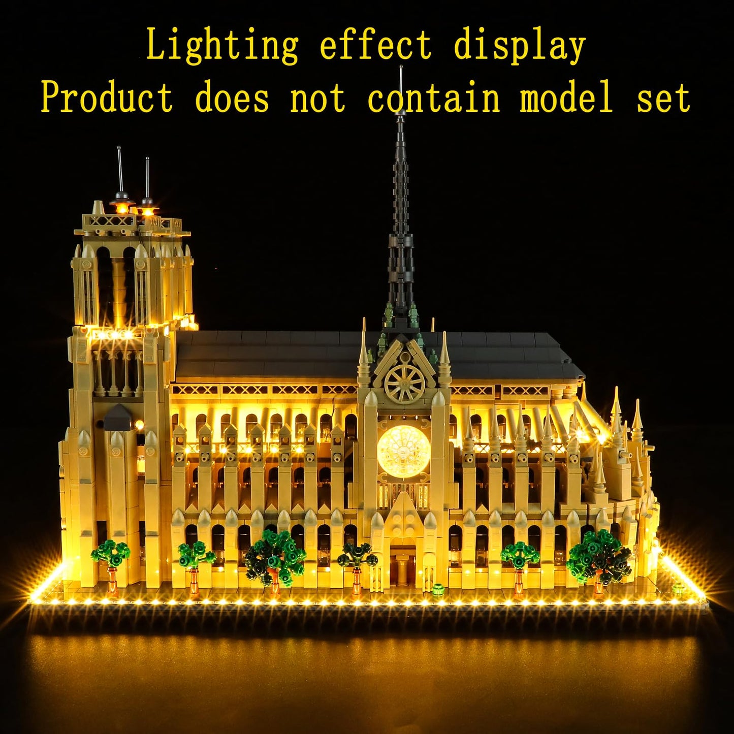 GEAMENT LED Light Kit Compatible with Lego Notre Dame de Paris - Lighting Set for Architecture 21061 (Model Set Not Included)