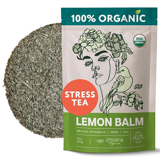 Melissa Tea Organic (10oz.) - Lemon Balm Tea Organic Loose Leaf - Te de Tolonjil - Natural Support for Anti-Stress, Sleep, Blood Pressure, Digestion