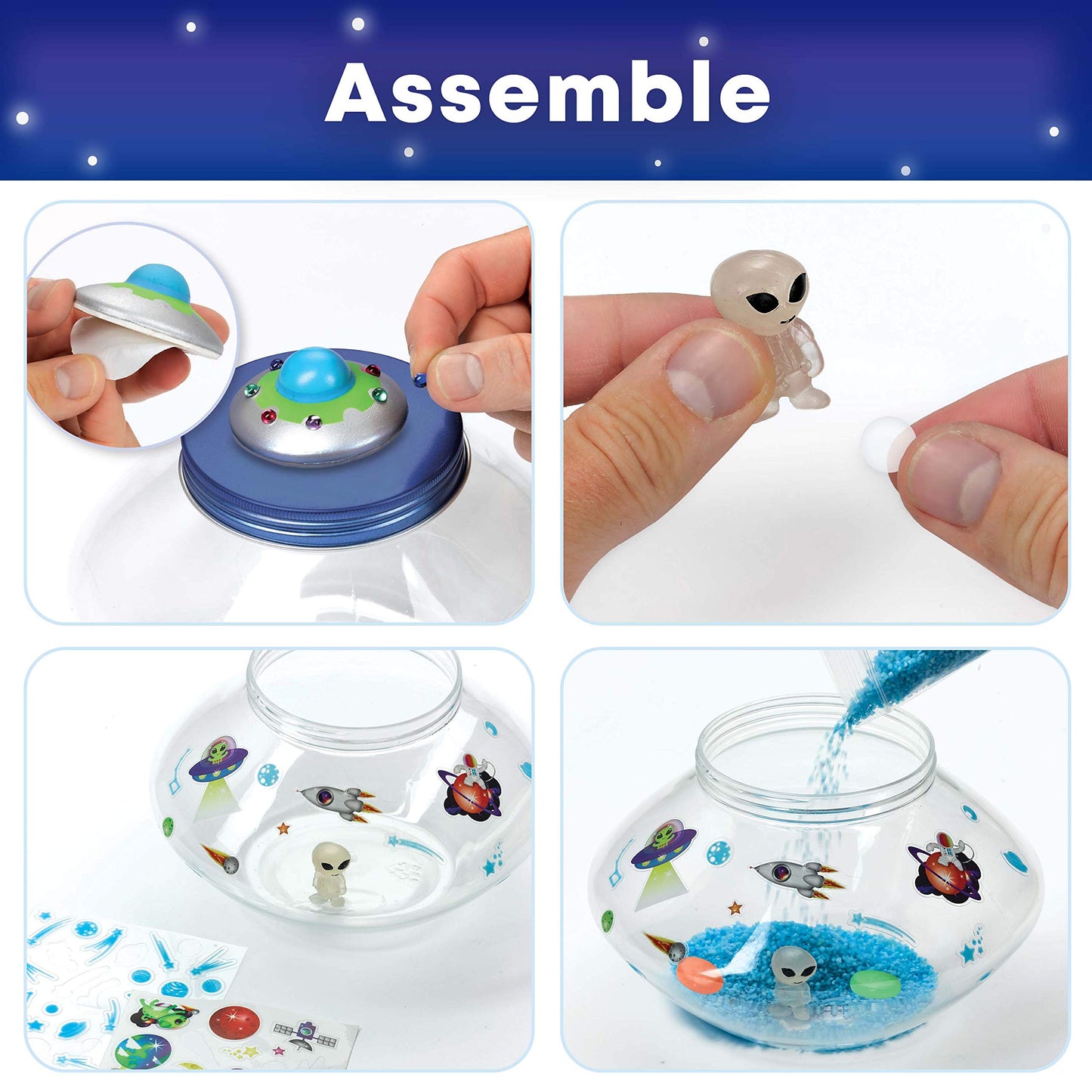 Creativity for Kids Crystal Space Terrarium Kit - Crystal Growing Kit for Kids - DIY STEM Science Kit for Boys and Girls (Ages 6+)