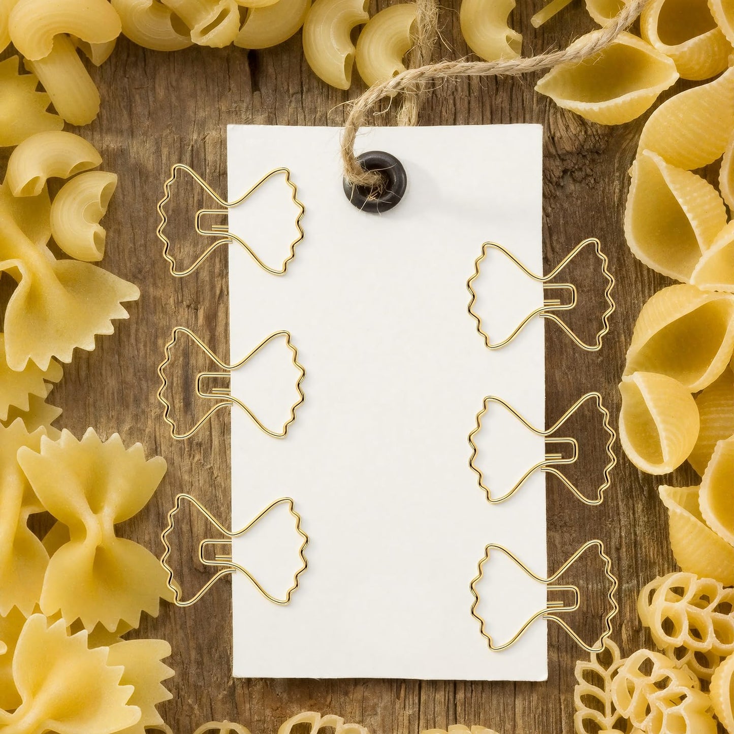 Jetec 100 Pcs Pasta Paper Clip Mini Bow Shaped Stainless Steel Cute Bowknot Paperclips Gold Metal Fancy Decorative Bookmark Bulk for Office Stationery School Document Note Sorting Wedding Baby Shower